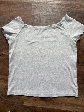 Hollister Light Gray Off-Shoulder Women's Top